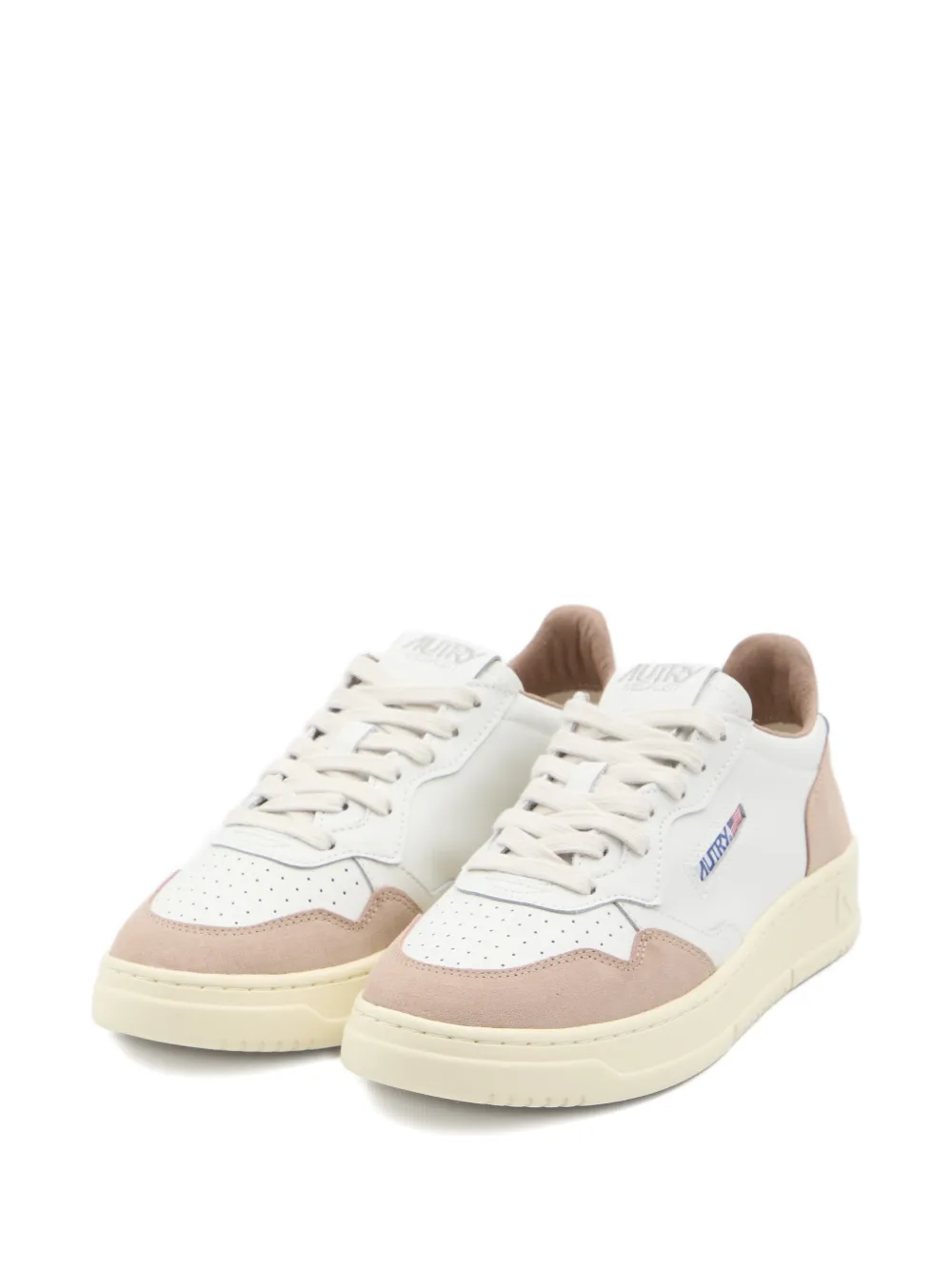 Autry Medalist Suede-panel Low-top Sneakers In White