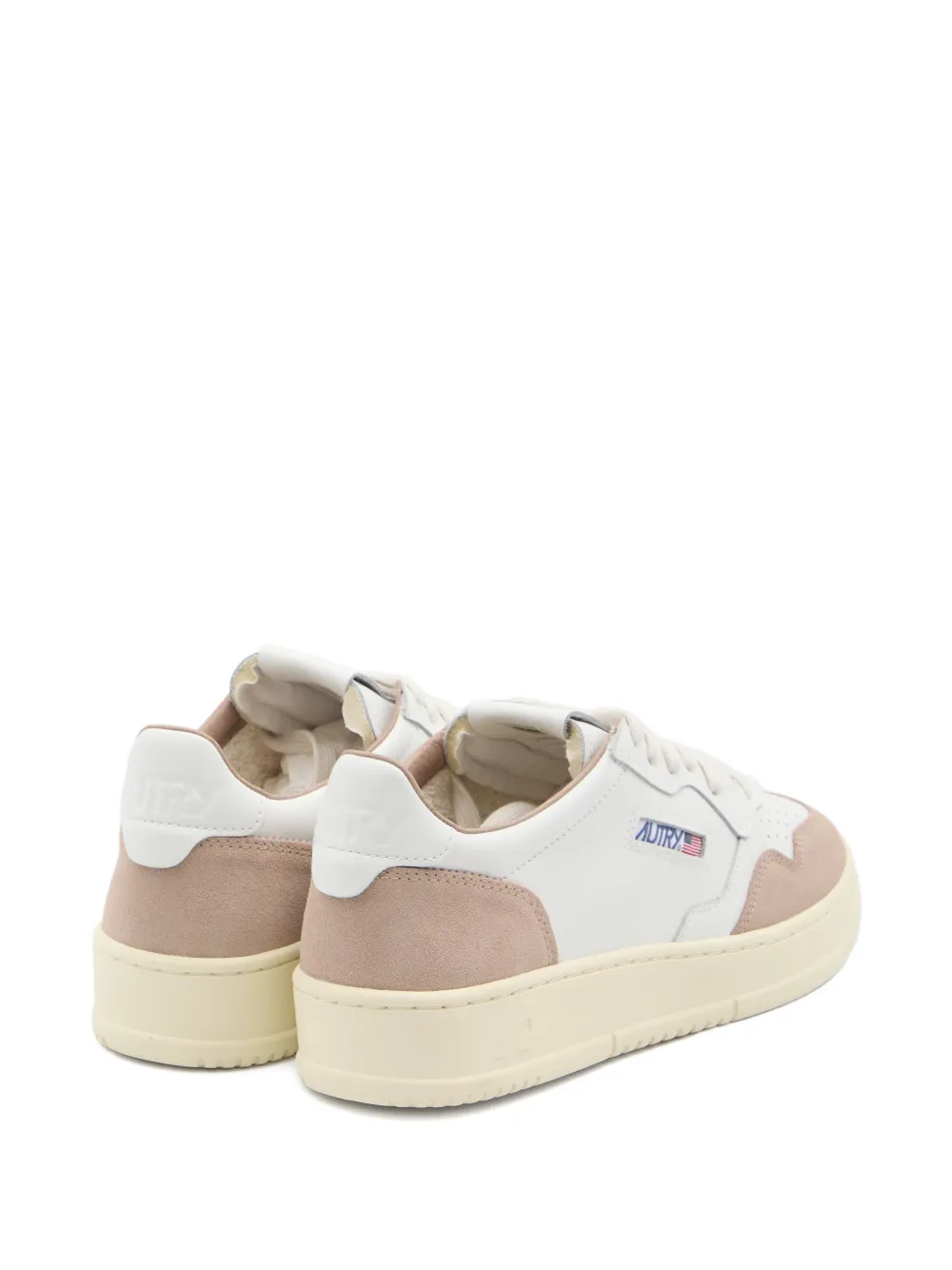 Autry Medalist Suede-panel Low-top Sneakers In White
