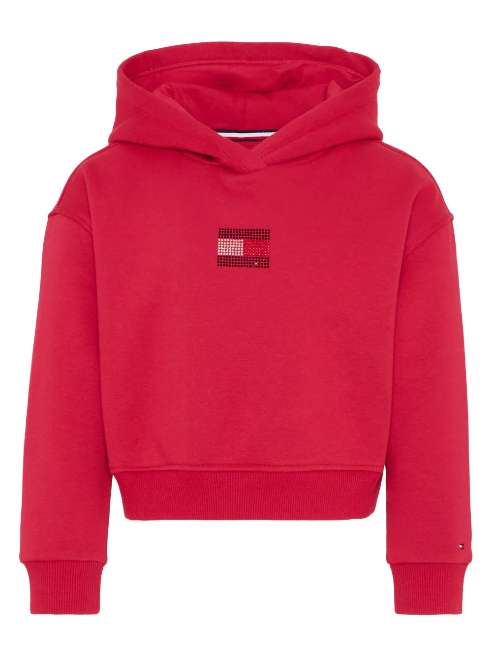 Tommy Hilfiger Junior embellished-logo long-sleeve hoodie - Rosso