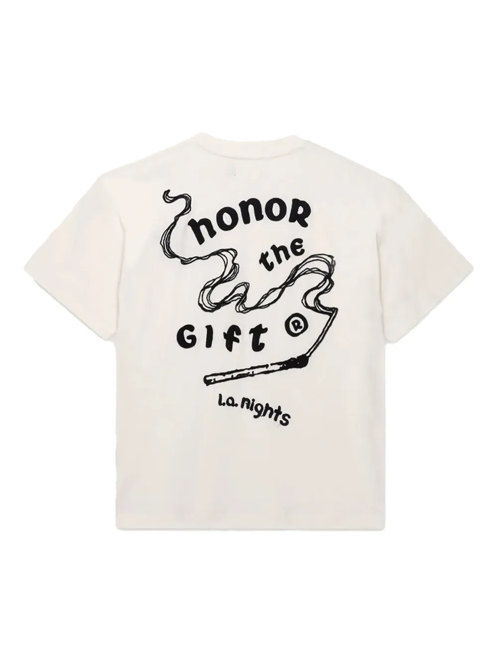 Honor The Gift LA Nights T-shirt met print - Beige