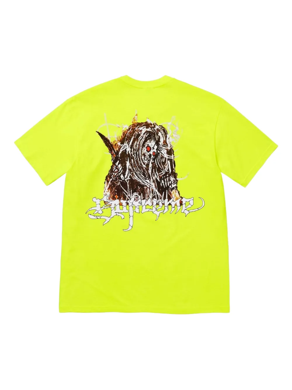 Supreme Satan T-shirt met print - Geel