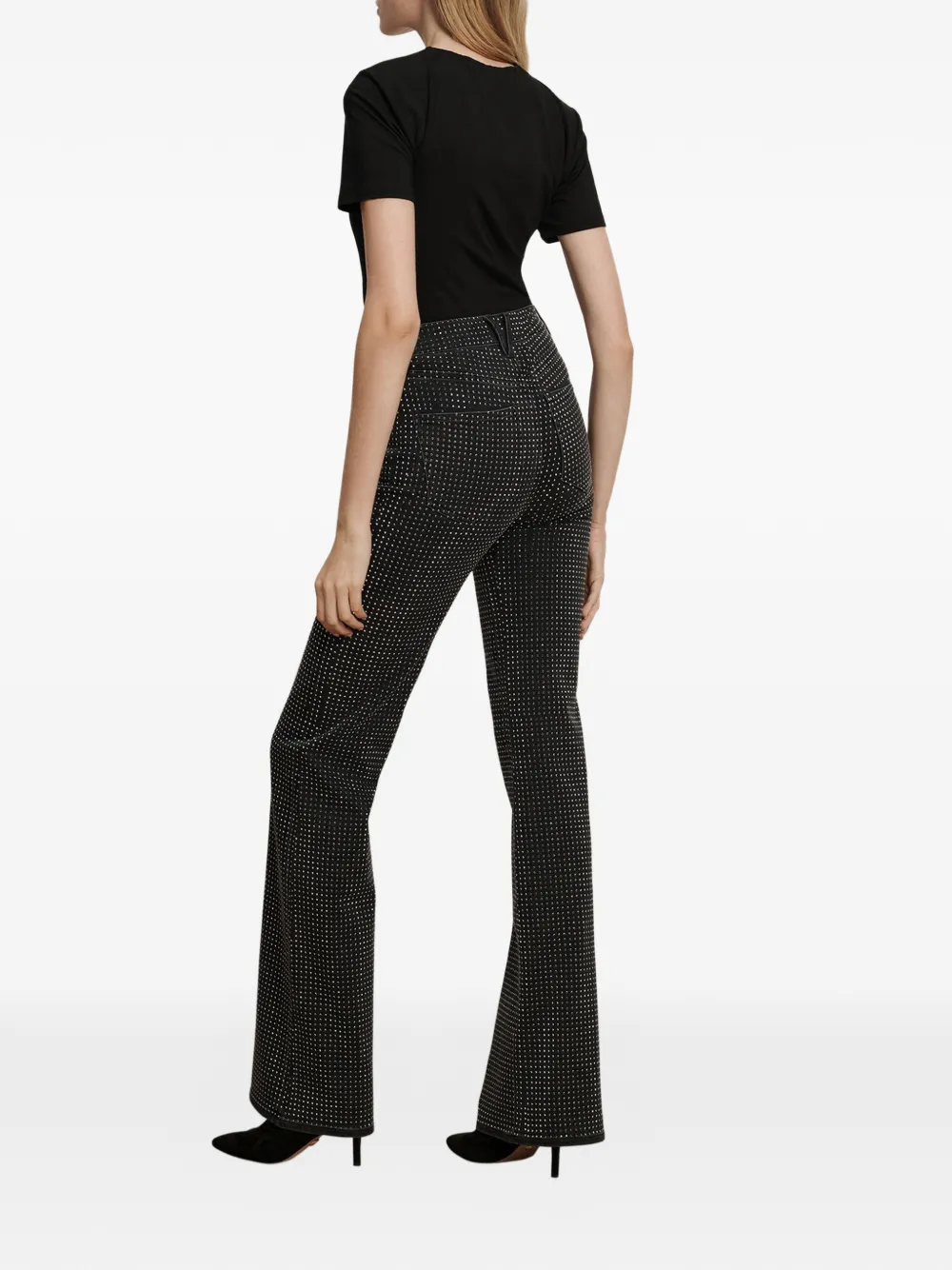  Veronica Beard Vaqueros Anchos Crosbie Con Strass - Negro 