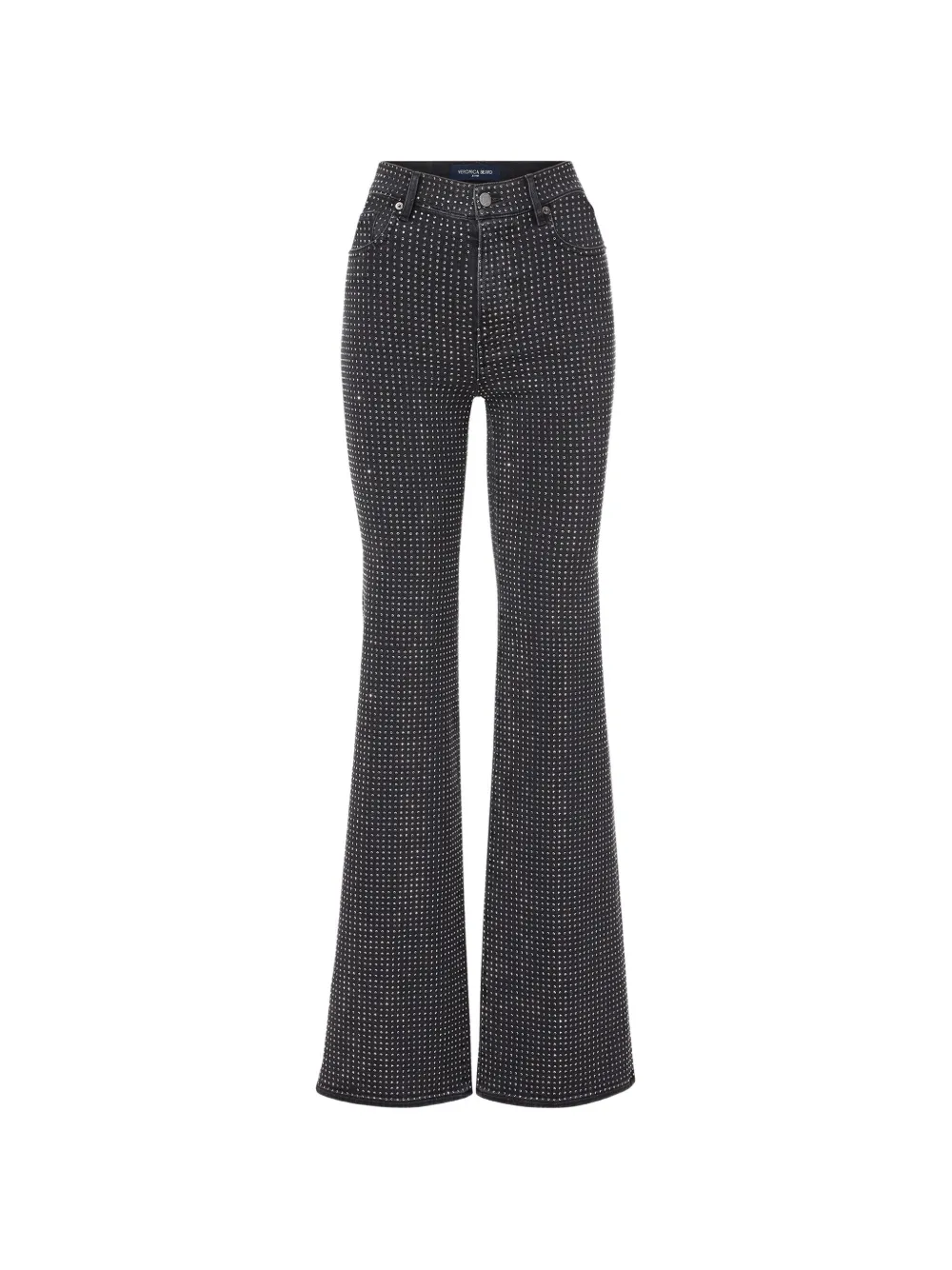 Veronica Beard Crosbie rhinestone wide-leg jeans - Nero