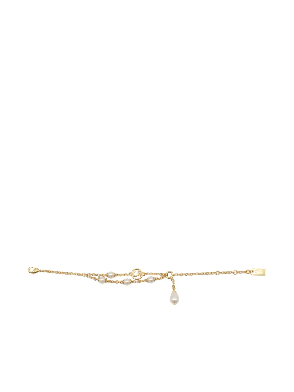 Chloé Pearly Logo Bracelet In Gold