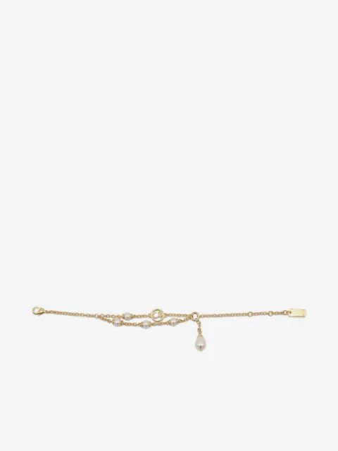 Chloé pulsera con perlas y logo
