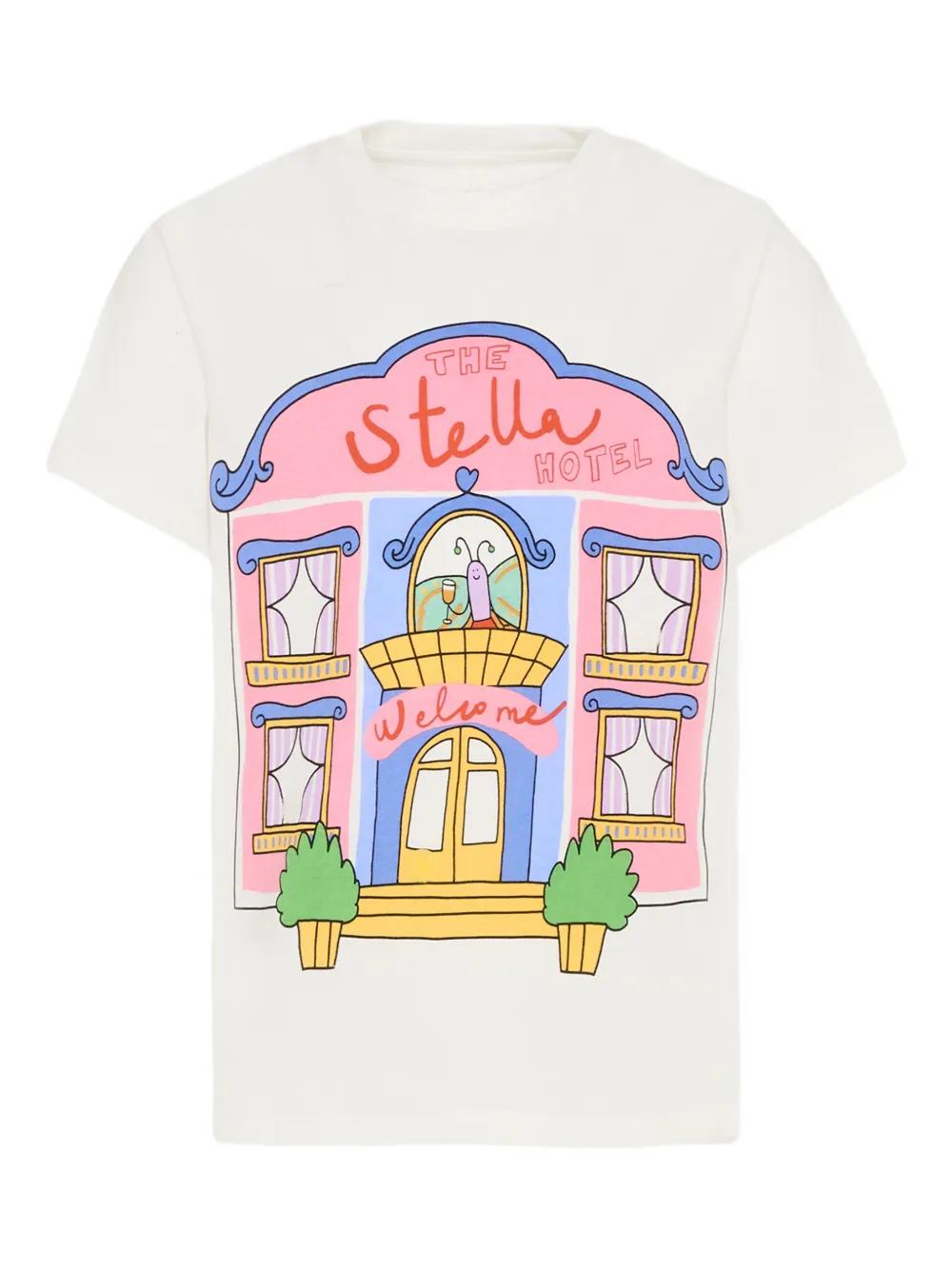 Stella McCartney Kids hotel-print short-sleeve T-shirt - Bianco