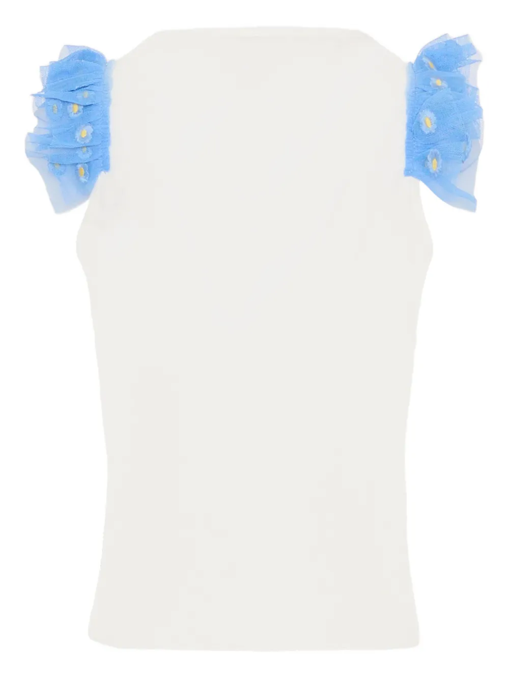 Stella McCartney Kids Top met ronde hals en ruches Wit