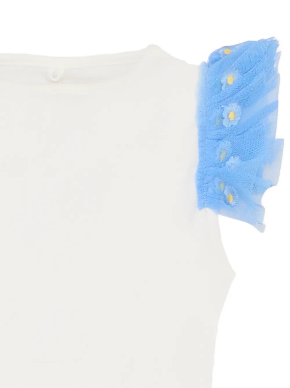 Stella McCartney Kids Top met ronde hals en ruches Wit
