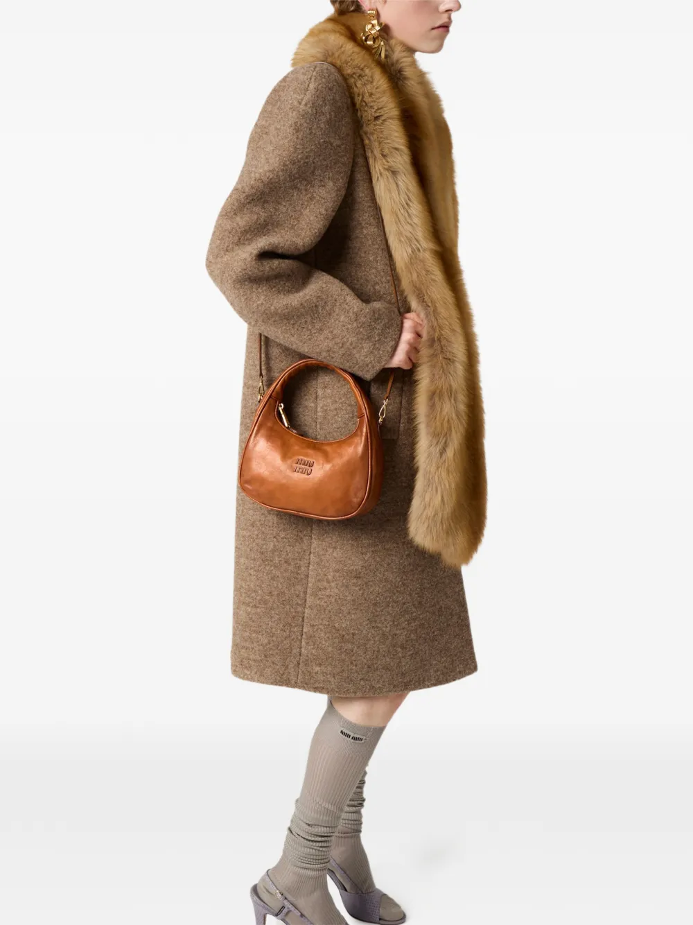 Miu Miu Wander detachable-stap bag - Bruin