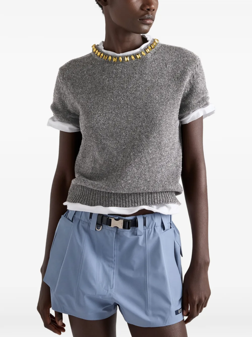round-neck ribbed sweater