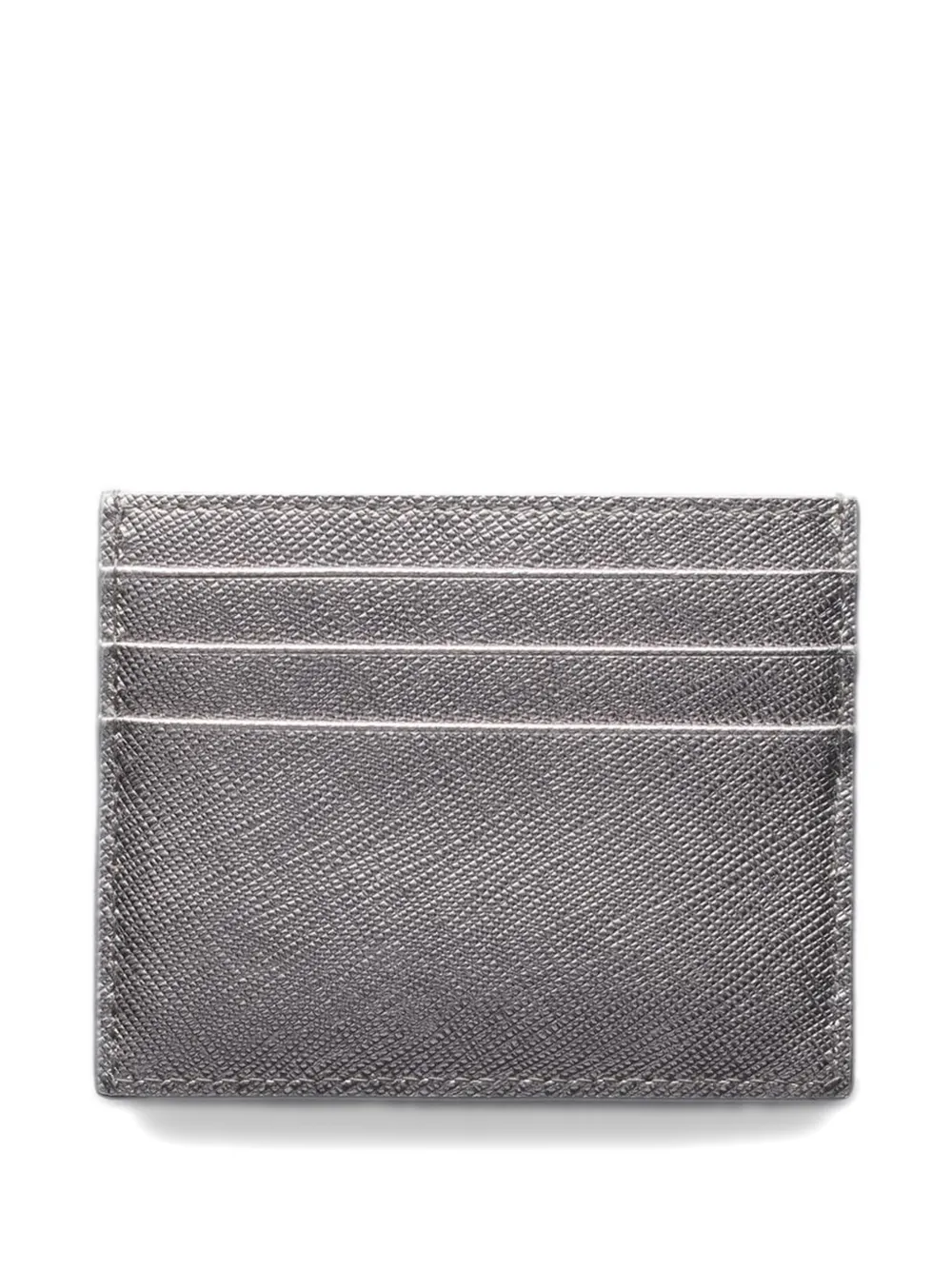 Prada triangle-logo leather card holder - Grijs
