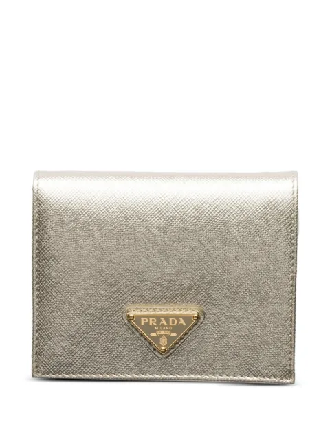 Prada محفظة جلد صغيرة بشعار الماركة مثلث