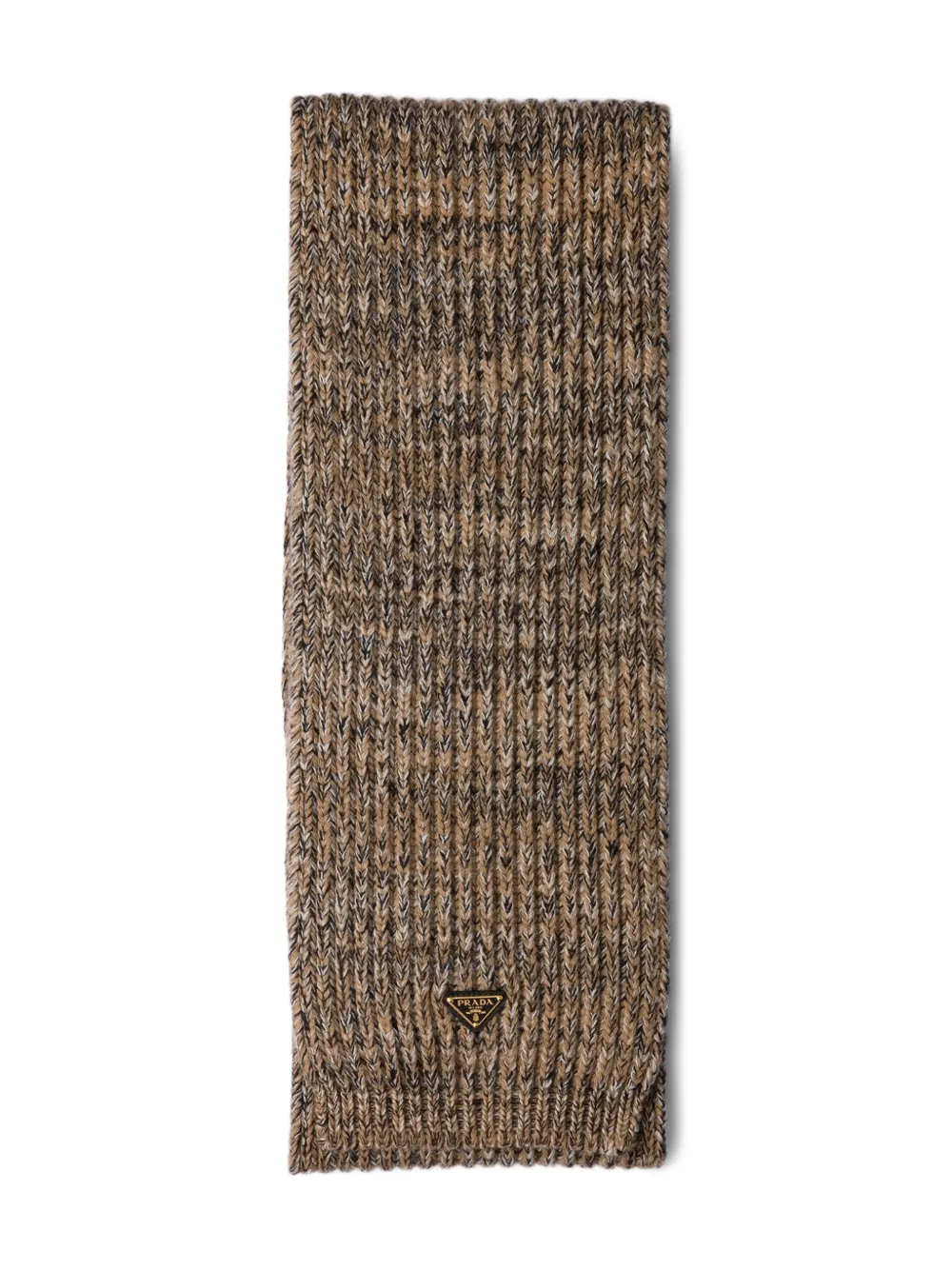 Prada Sciarpa con logo a triangolo - Marrone