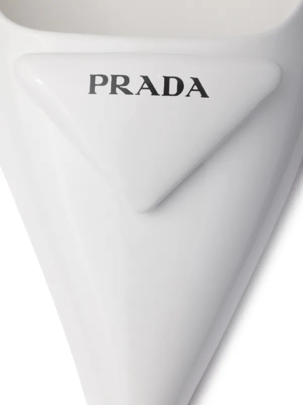 Prada triangle-logo Pumps | White | FARFETCH