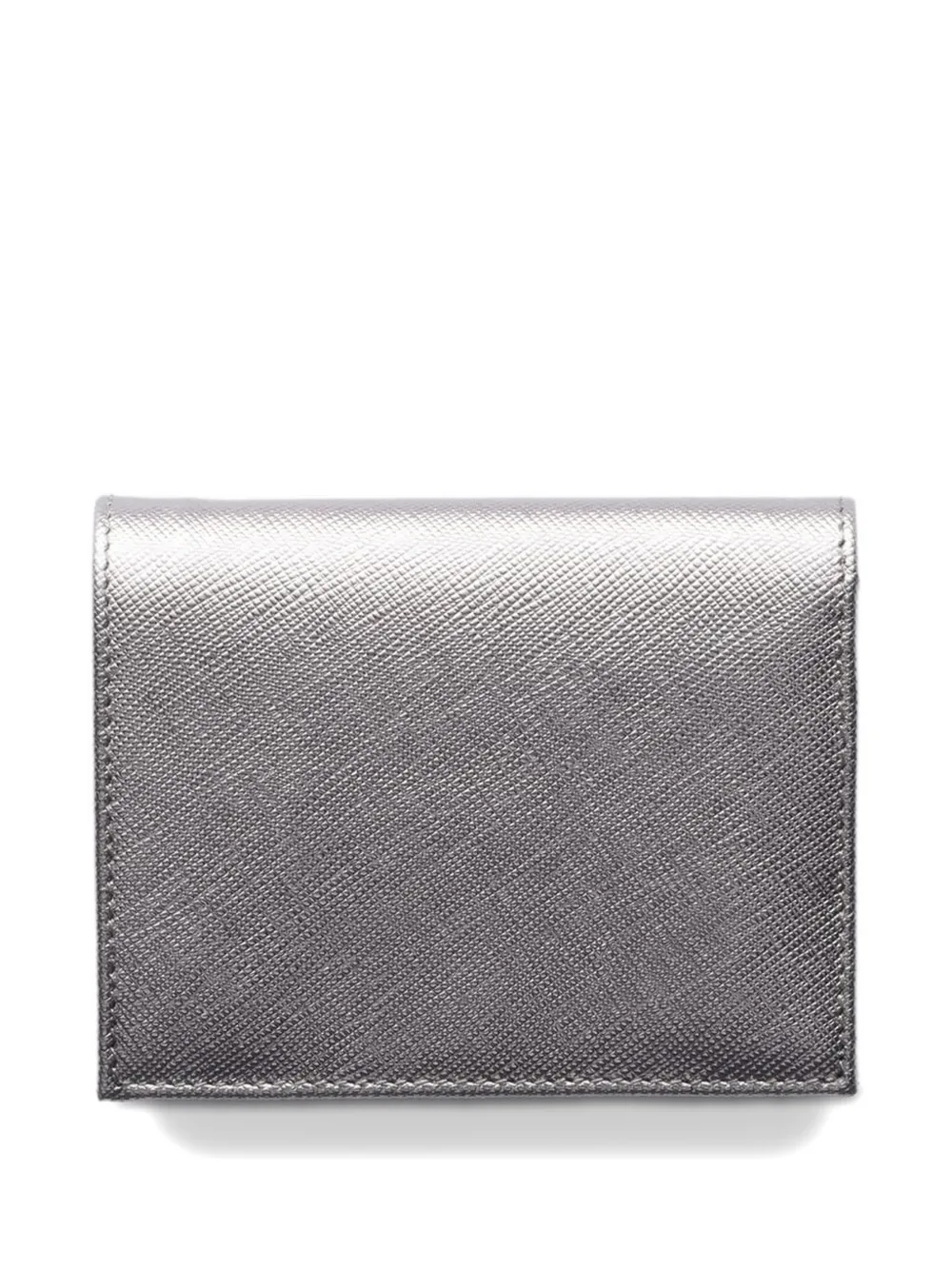 Prada triangle-logo leather wallet - Grijs