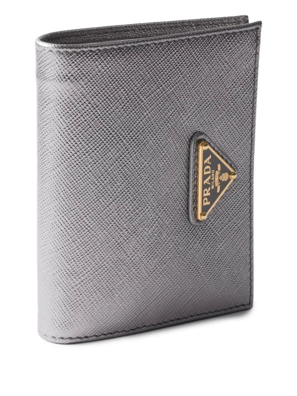 Prada Kleine saffiano leren portemonnee Grijs
