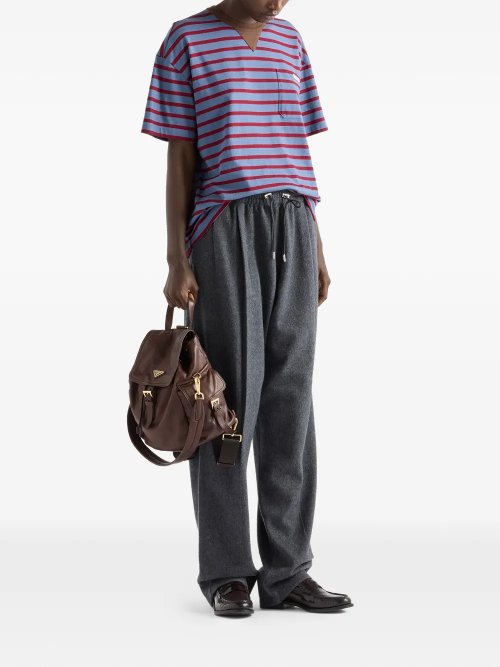 Prada striped-pattern patch-pocket T-shirt | T-Shirts & Jersey Shirts | Image 2