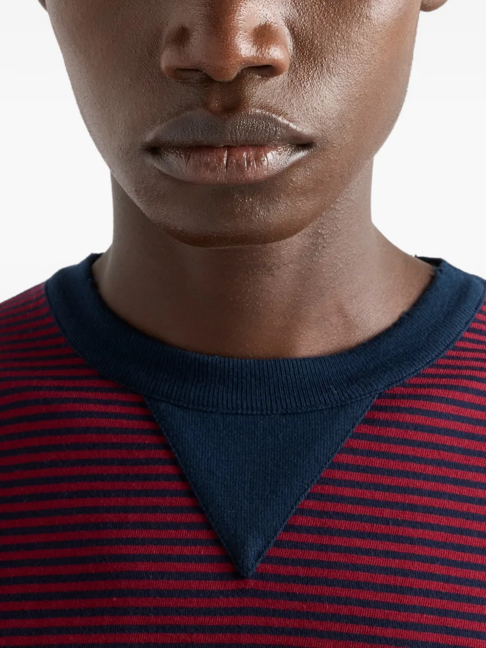 Prada Gestreepte T-shirt met zak Rood
