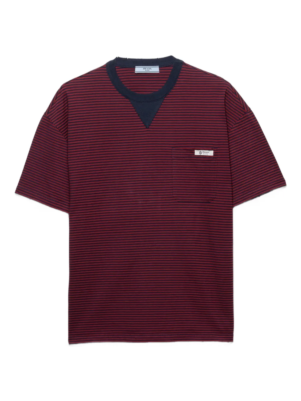 Prada striped-pattern pocket T-shirt - Rosso