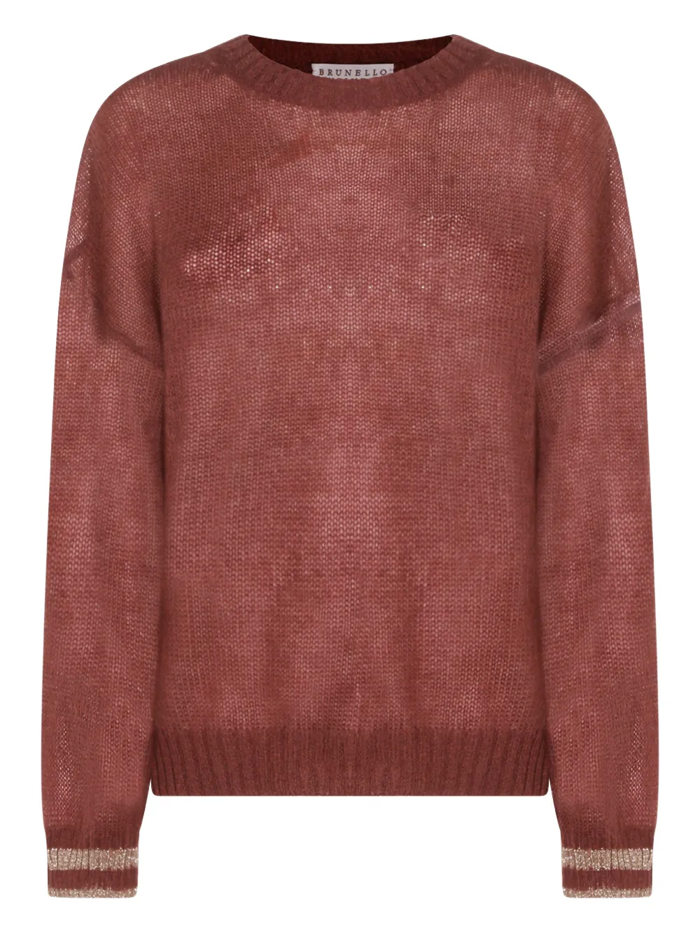 Brunello Cucinelli striped cuff knitwear - Marrone