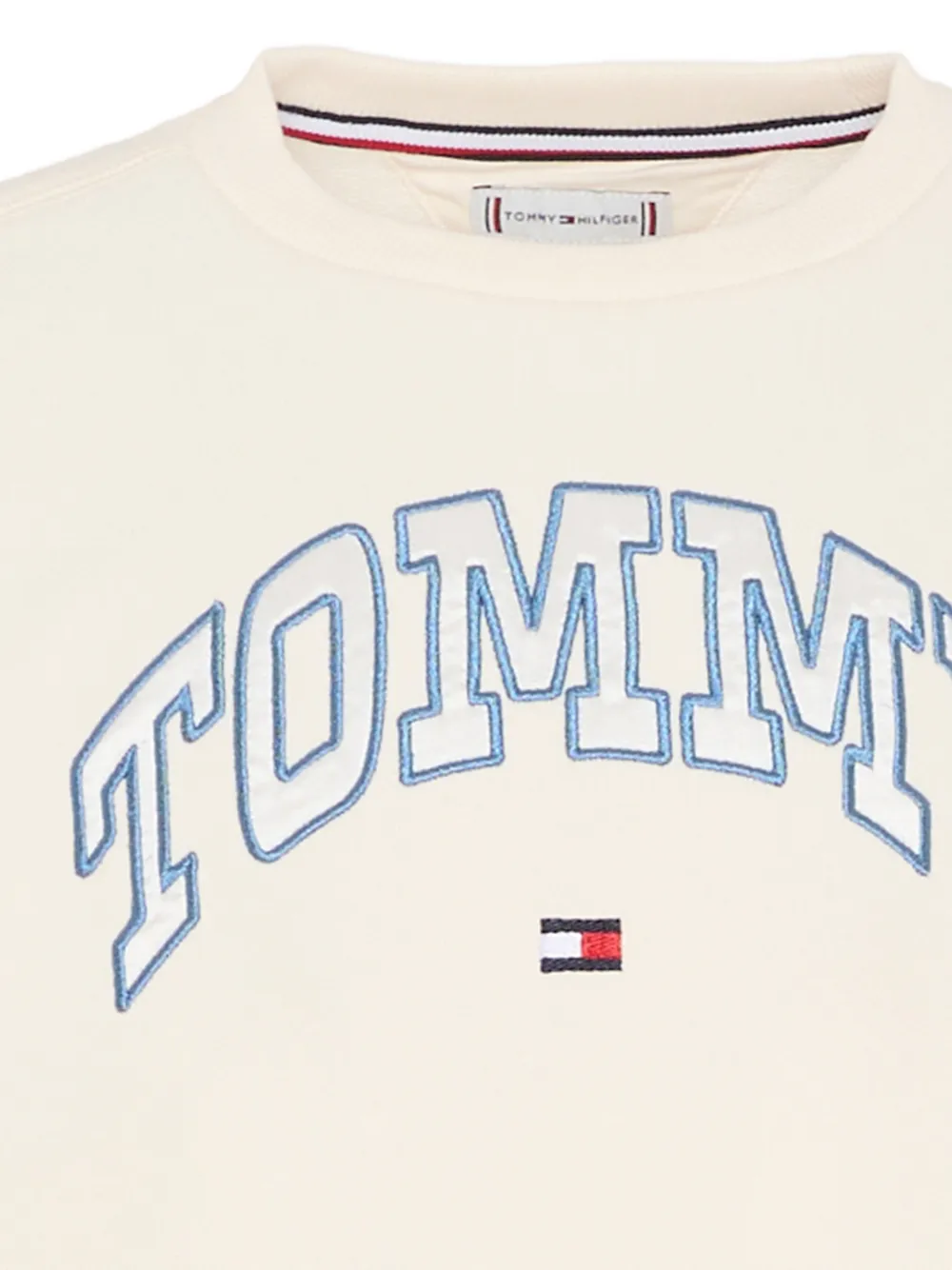  Tommy Hilfiger Junior Embroidered-logo Crew Neck Sweatshirt - Neutrals 
