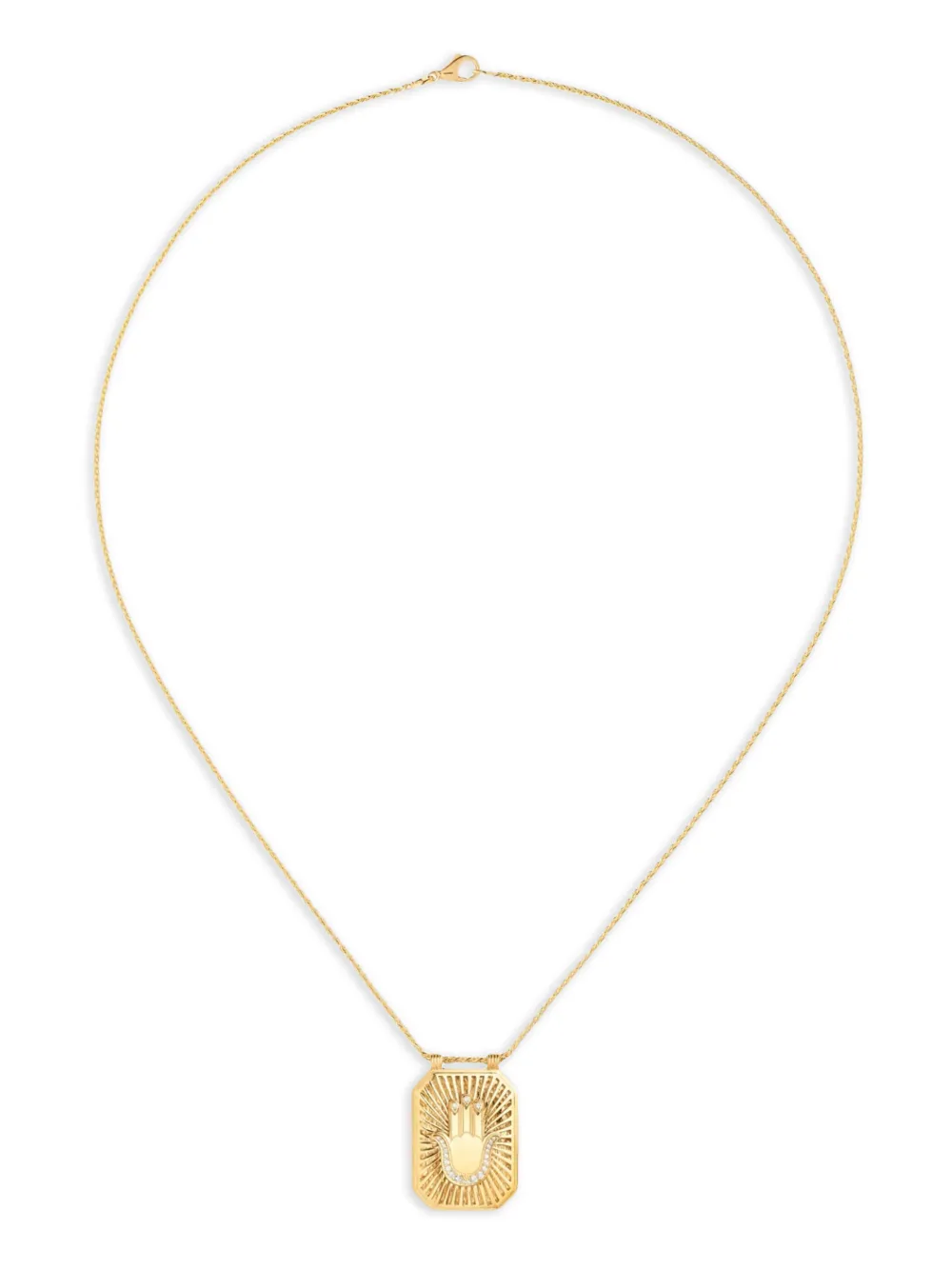 Marie Lichtenberg Hand diamond scapular necklace - Gold