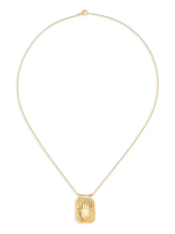 Marie Lichtenberg Hand Diamond Scapular Necklace in Gold