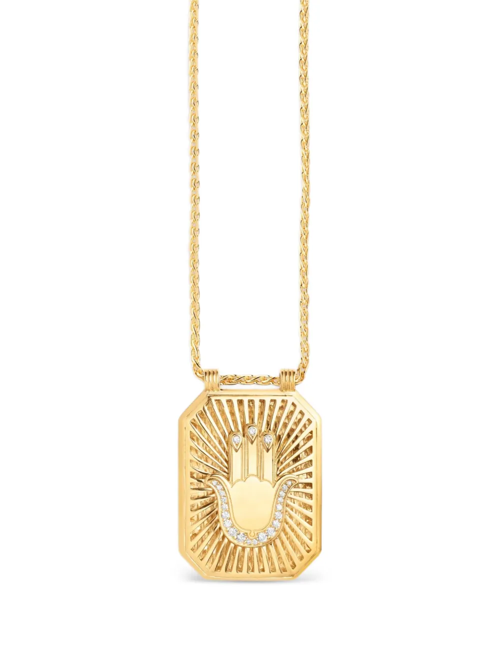 Marie Lichtenberg Hand Diamond Scapular Necklace in Gold, view 2