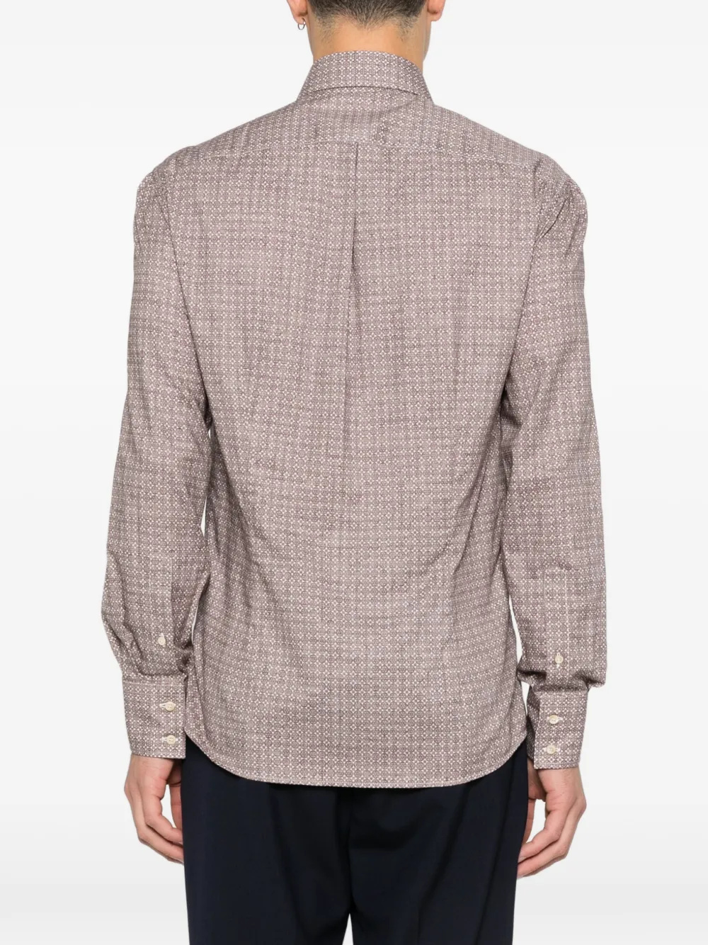 Brunello Cucinelli Overhemd met patroon Bruin