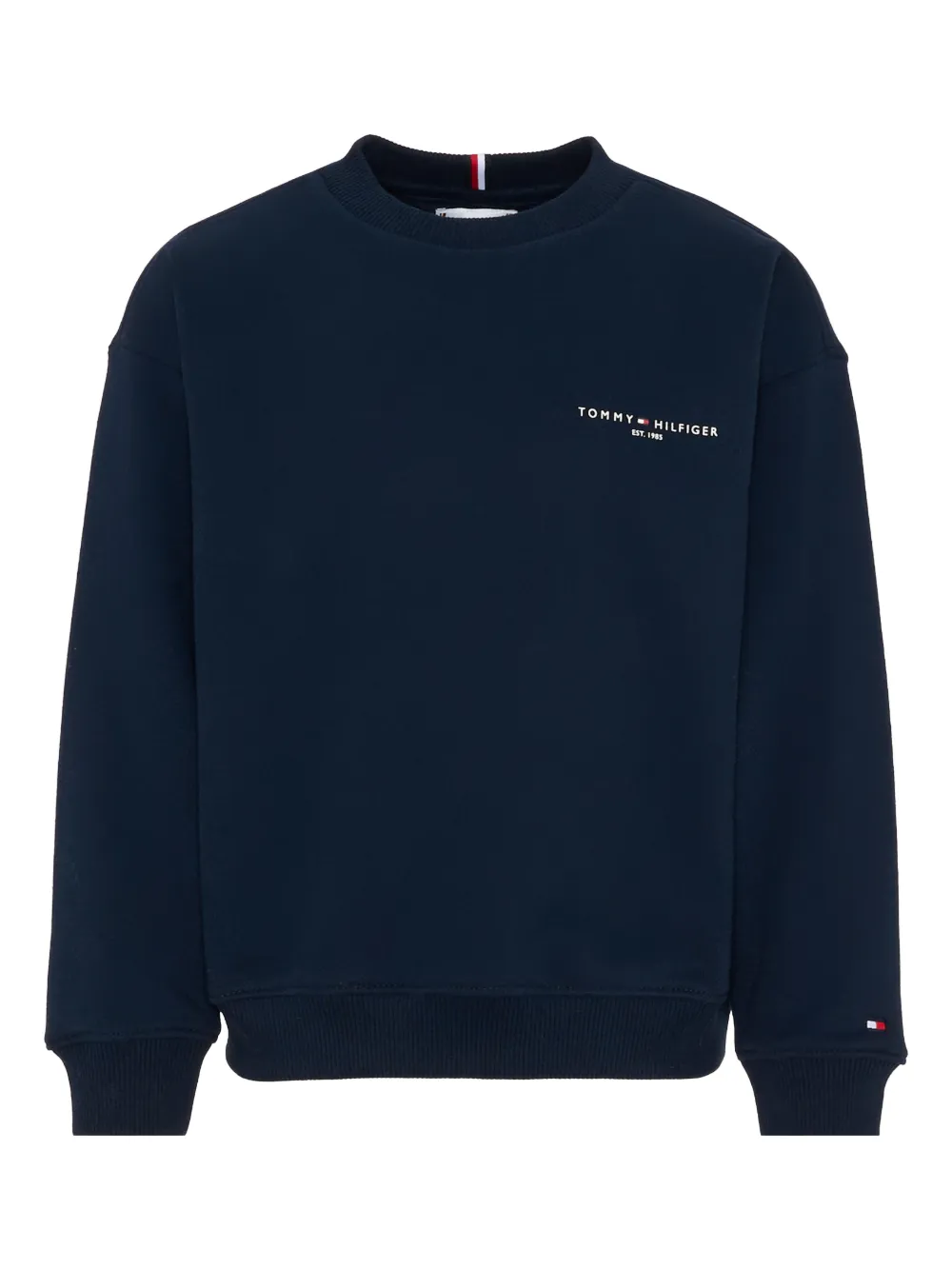 Tommy Hilfiger Junior logo-embroidered crew neck sweatshirt - Blu