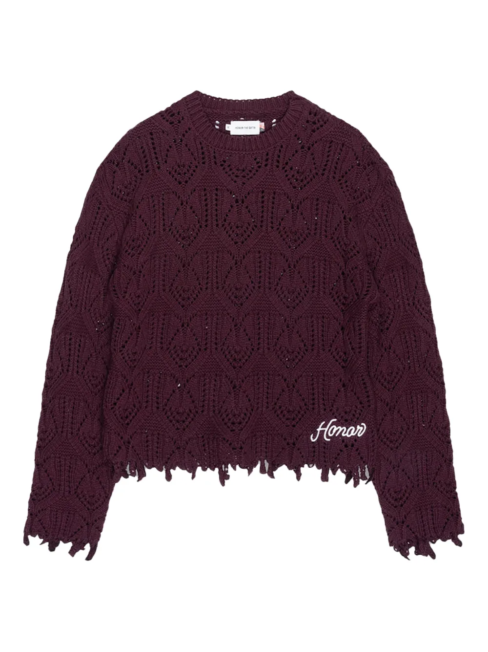 Honor The Gift logo-embroidered cable-knit sweater - Rosso