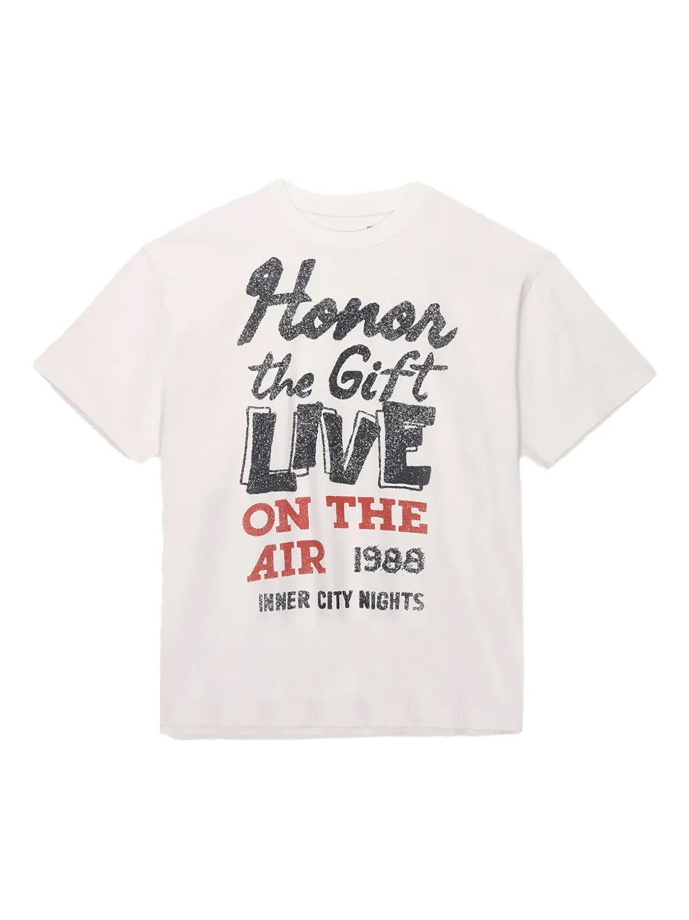 Honor The Gift Live On Air printed T-shirt - Bianco