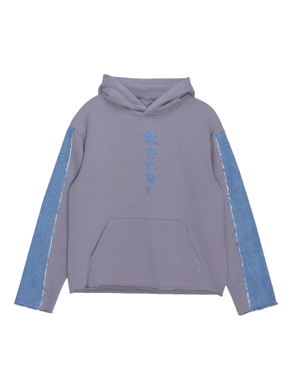 Honor The Gift denim-panel hoodie - Grigio