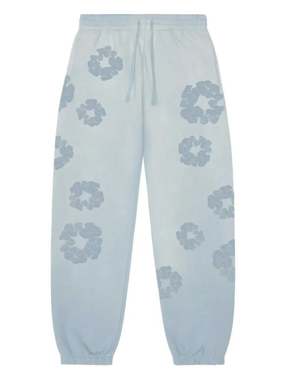 Denim Tears flower-embellishment track pant - Blu