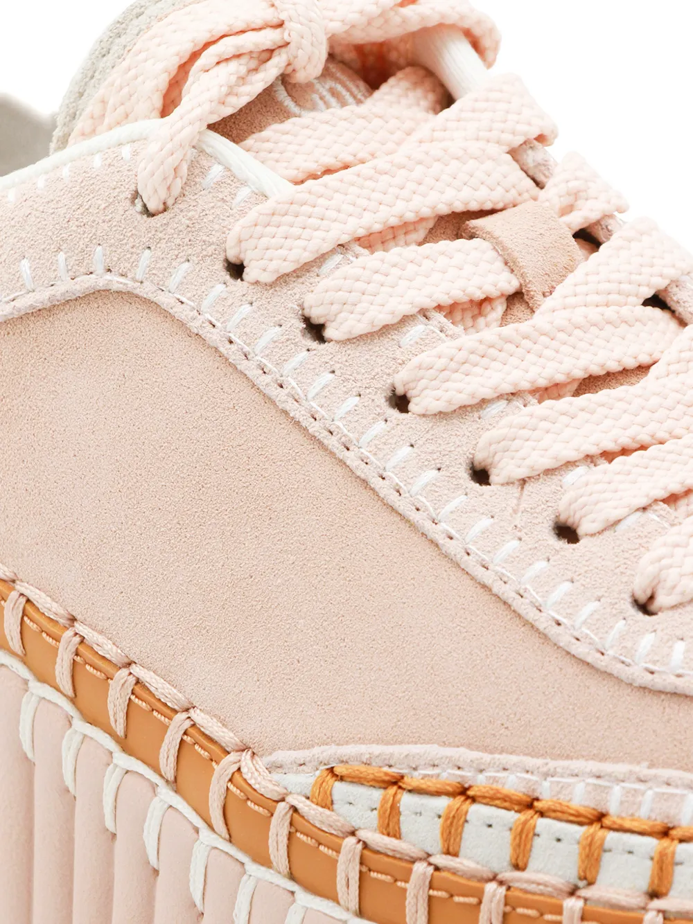 Chloé lace-up platform trainers Roze
