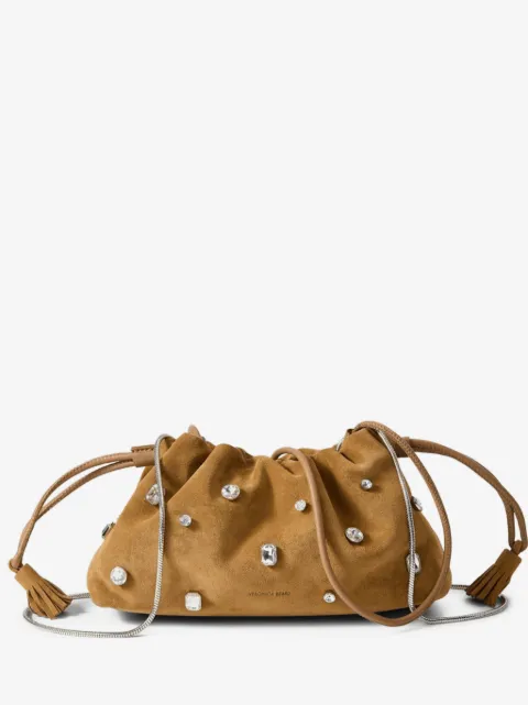 Veronica Beard jewelled tassel suede clutch bag