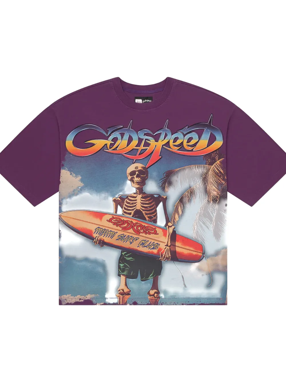 GODSPEED Miami Surf Club T-shirt met print - Paars
