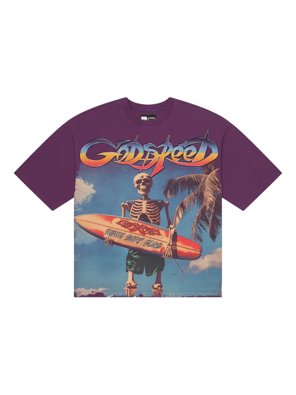 GODSPEED T-shirt Miami Surf Club con stampa - Viola