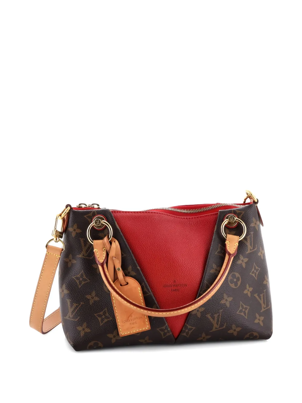 V Monogram Canvas And Leather Bb Tote Bag