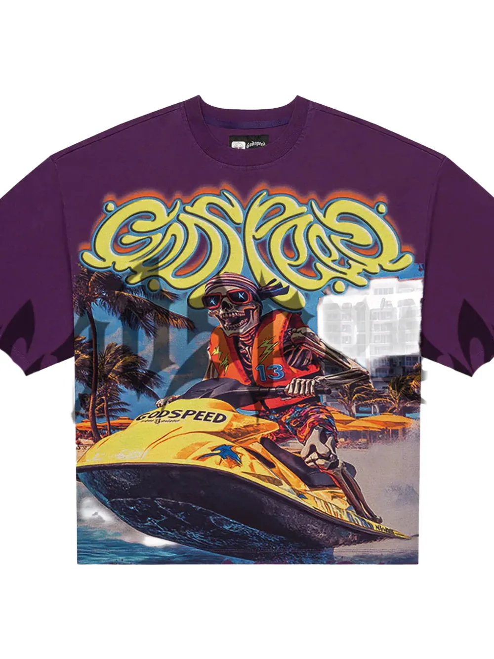 GODSPEED Wave Runner T-shirt met grafisch detail - Paars