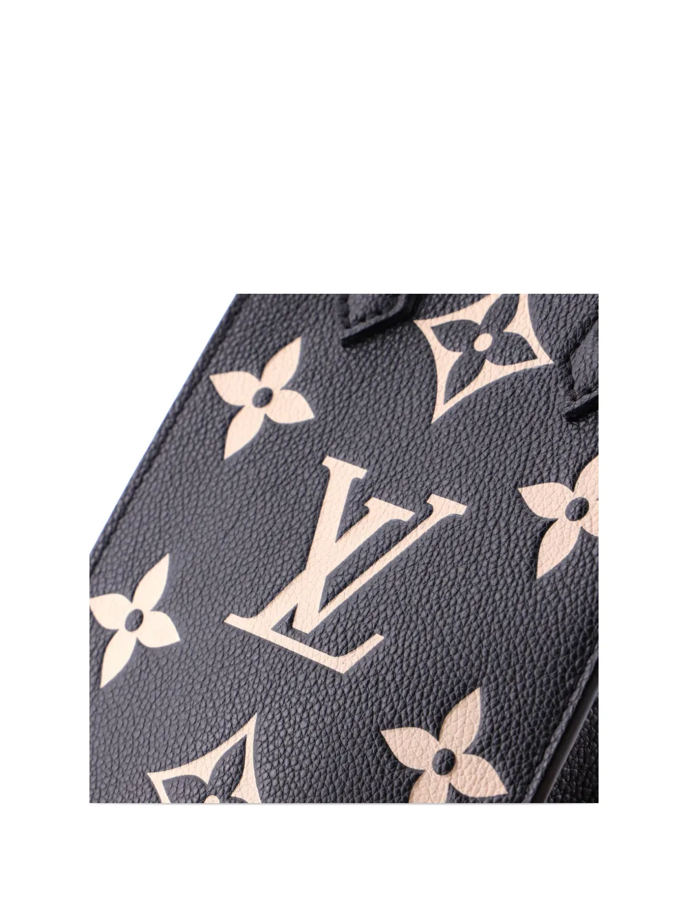 Click to view more detailed imagery on our partner's website Pre-owned Louis Vuitton Petit Sac Plat Bag Bicolor Monogram Empreinte Giant Crossbody Bag In Black