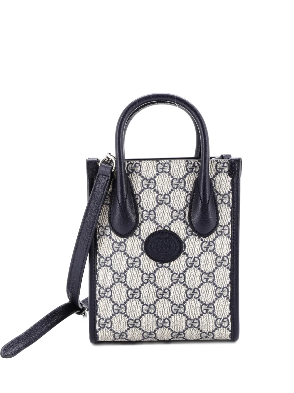 Gucci Pre-Owned Interlocking G Patch Tote GG Coated Canvas Mini satchel - Blu