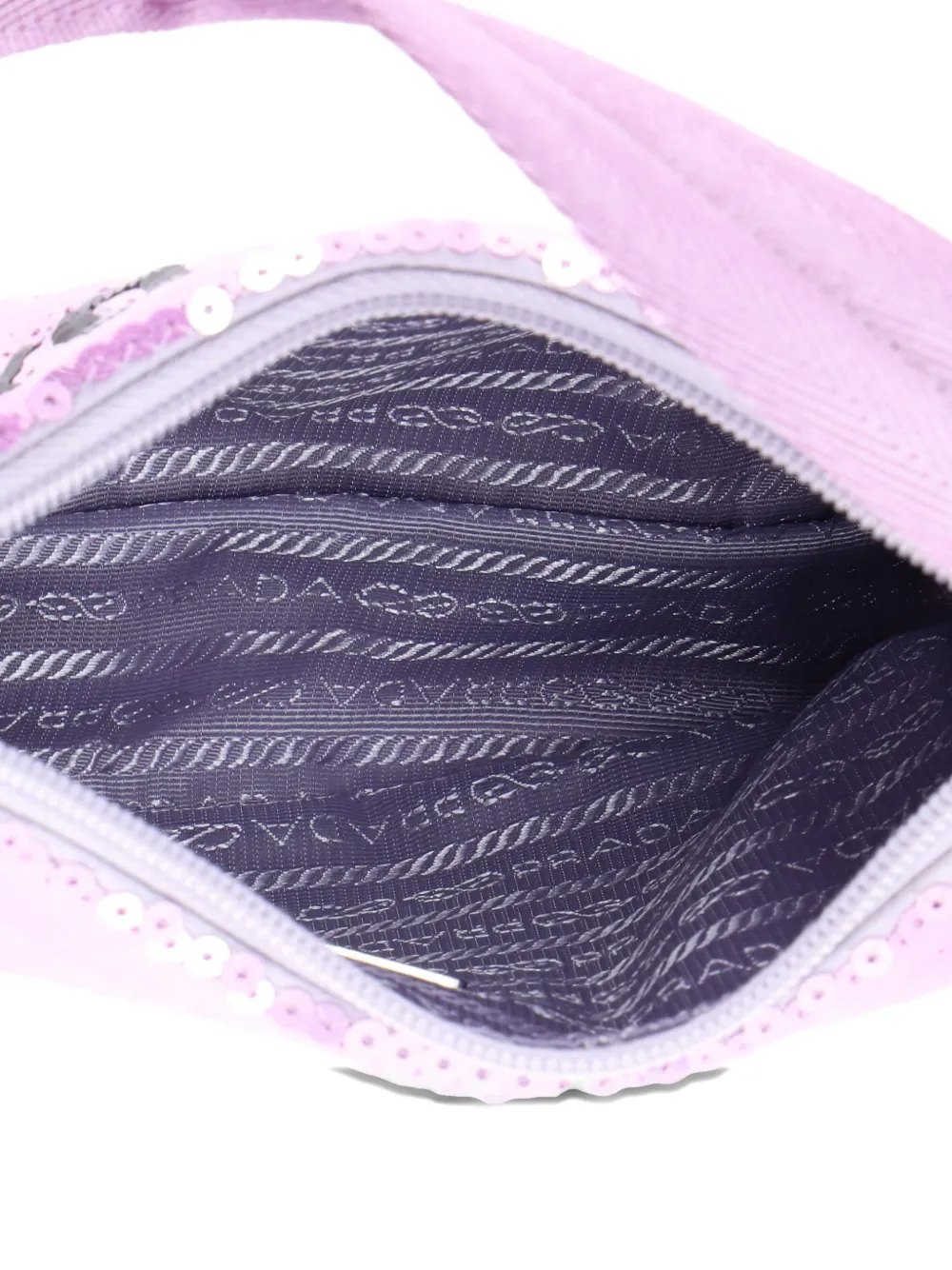 PRADA Pre-owned Re-edition 2000 Sequins Mini Hobo Bag In Purple