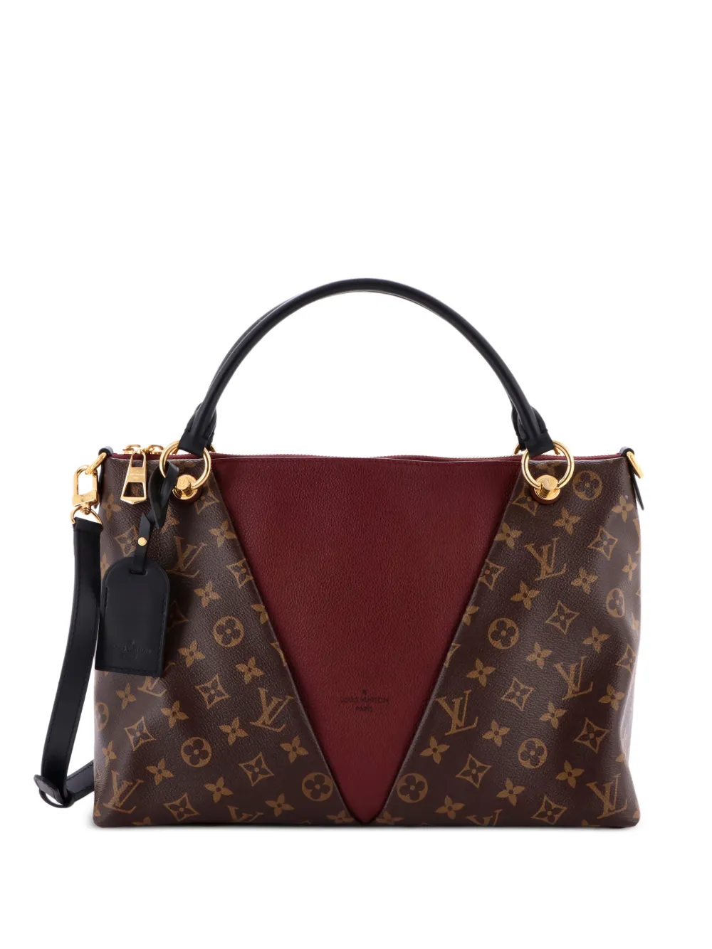 Louis Vuitton Pre-Owned V Tote Monogram Canvas and Leather MM shoulder bag - Marrone