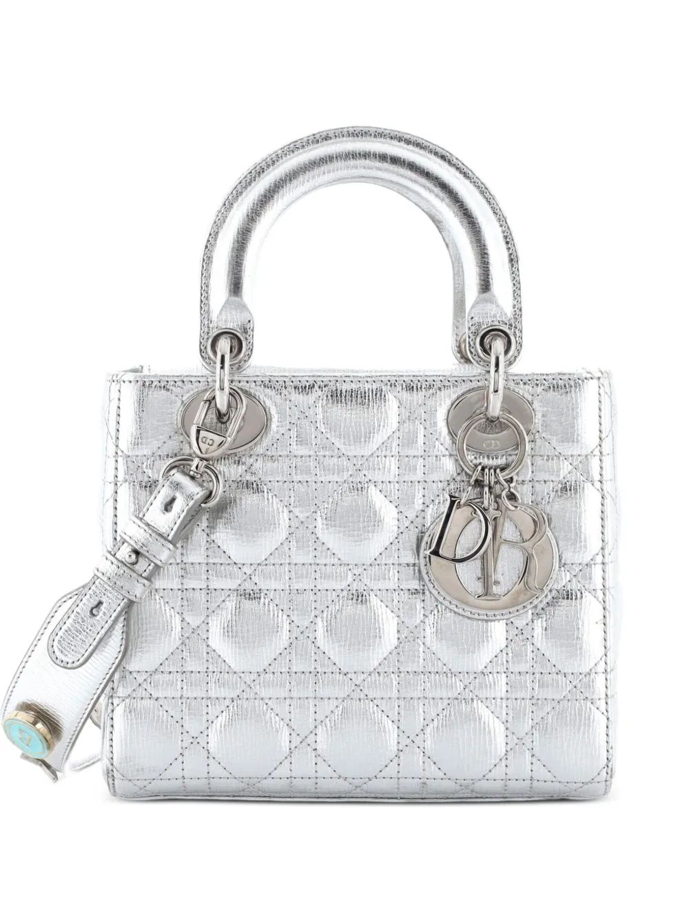 Christian Dior Pre-Owned Borsa a tracolla My Lady Dior in pelle trapuntata con motivo Cannage - Argento