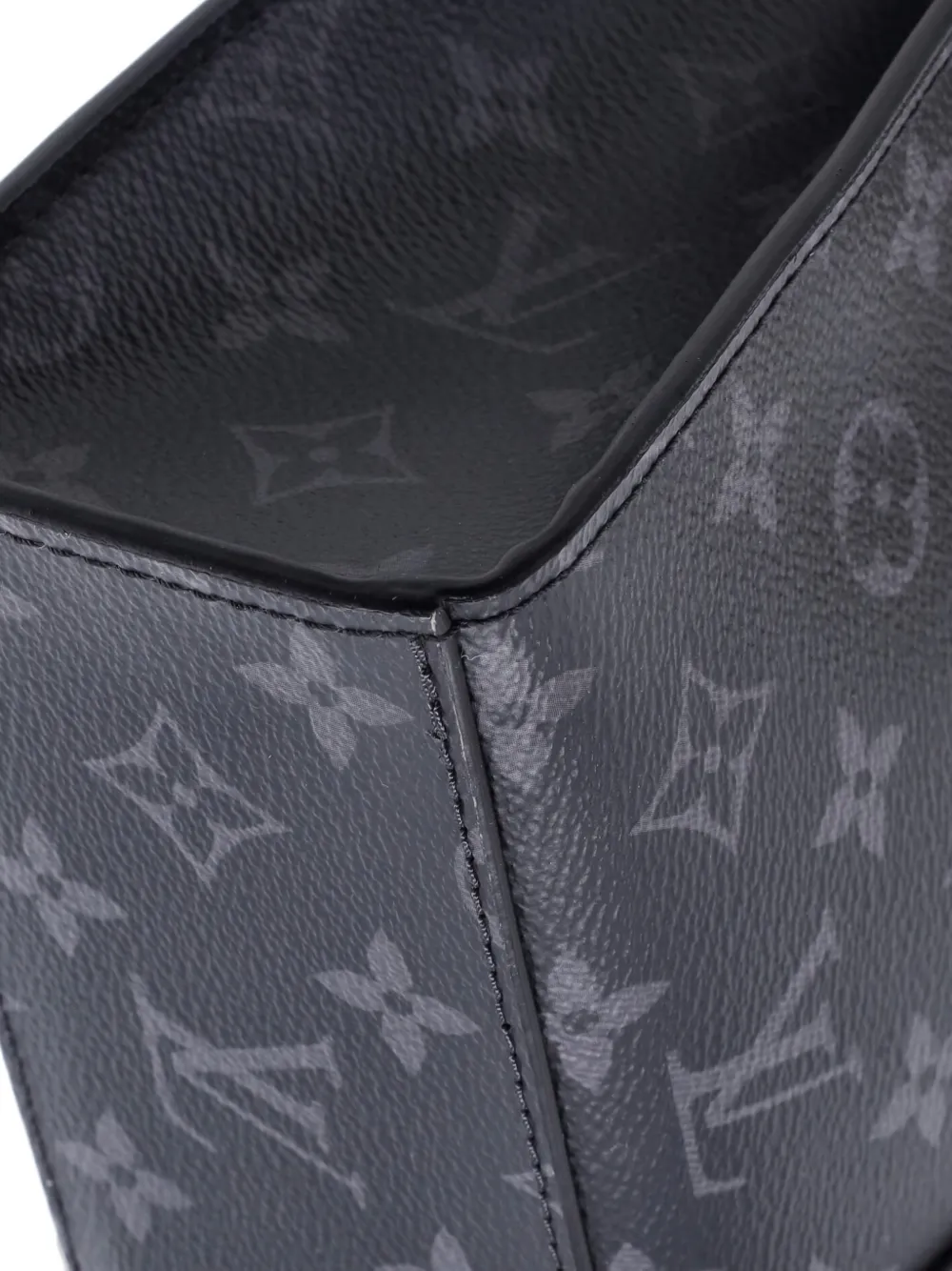 LOUIS VUITTON Pre-owned Sac Plat Zipper Monogram Eclipse Canvas Horizontal Tote Bag In Black