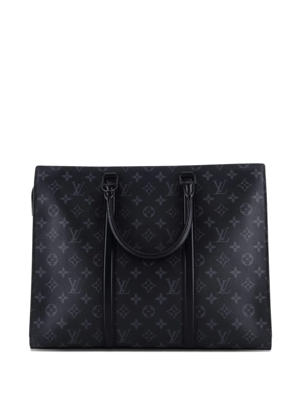 LOUIS VUITTON Pre-owned Sac Plat Zipper Monogram Eclipse Canvas Horizontal Tote Bag In Black