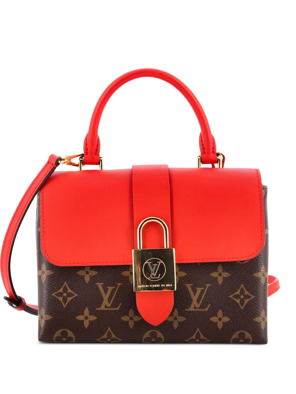 Louis Vuitton Pre-Owned Locky Handbag Monogram Canvas with Leather BB satchel - Rosso