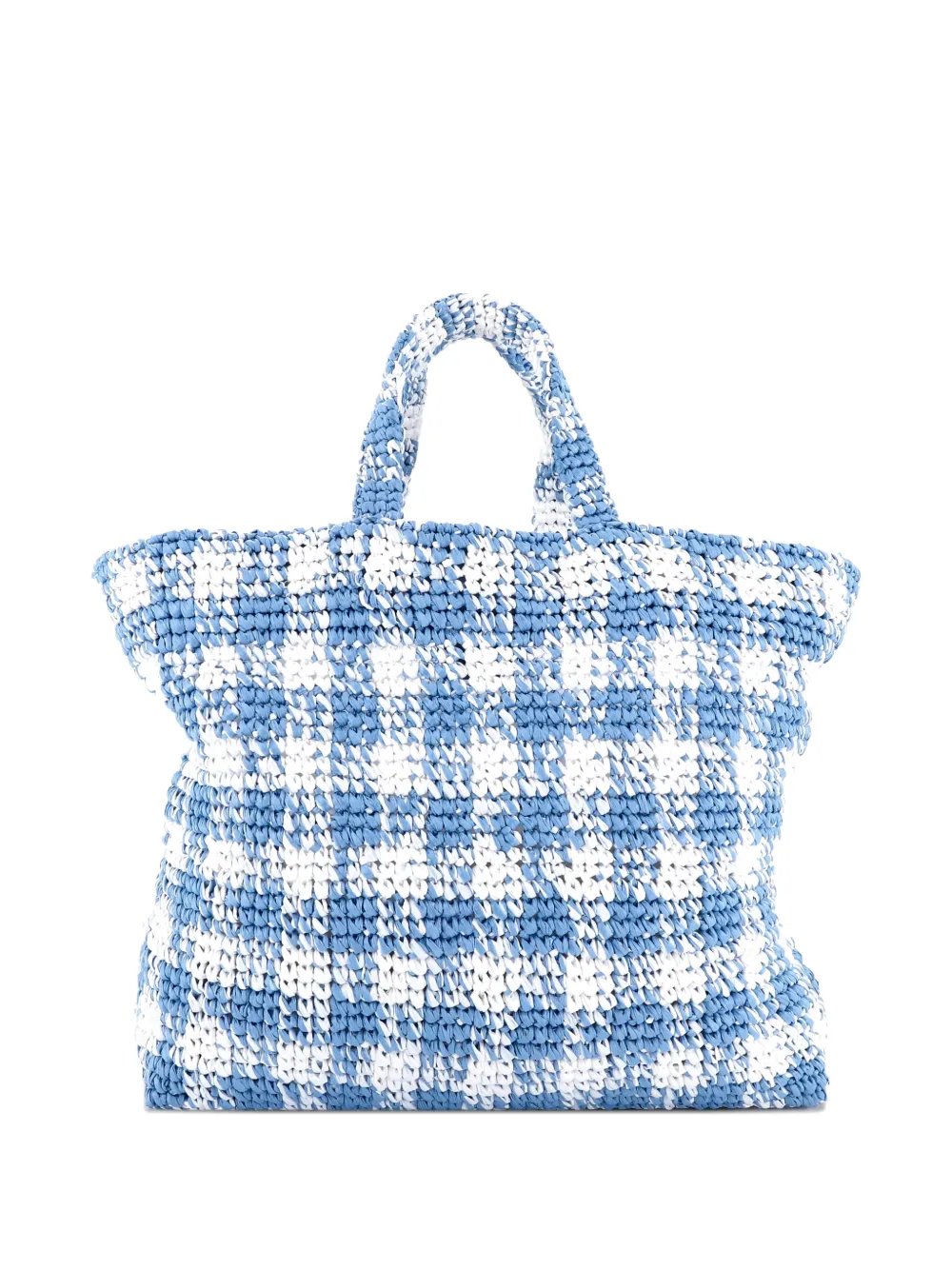 PRADA Pre-owned Logo Raffia Large Tote Bag In Blue