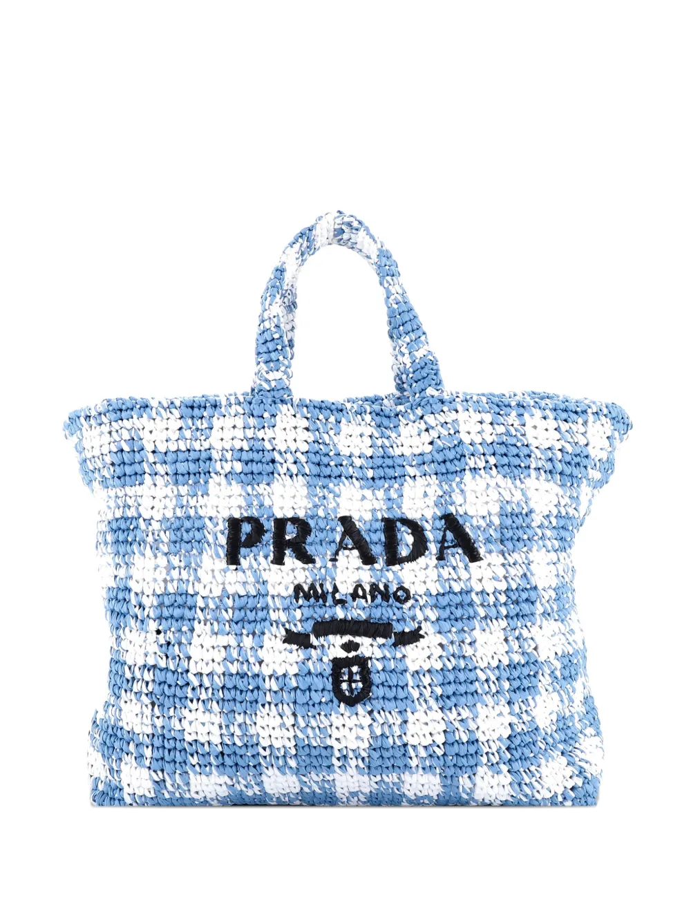 Prada Pre-Owned Logo Raffia Large tote bag - Blu